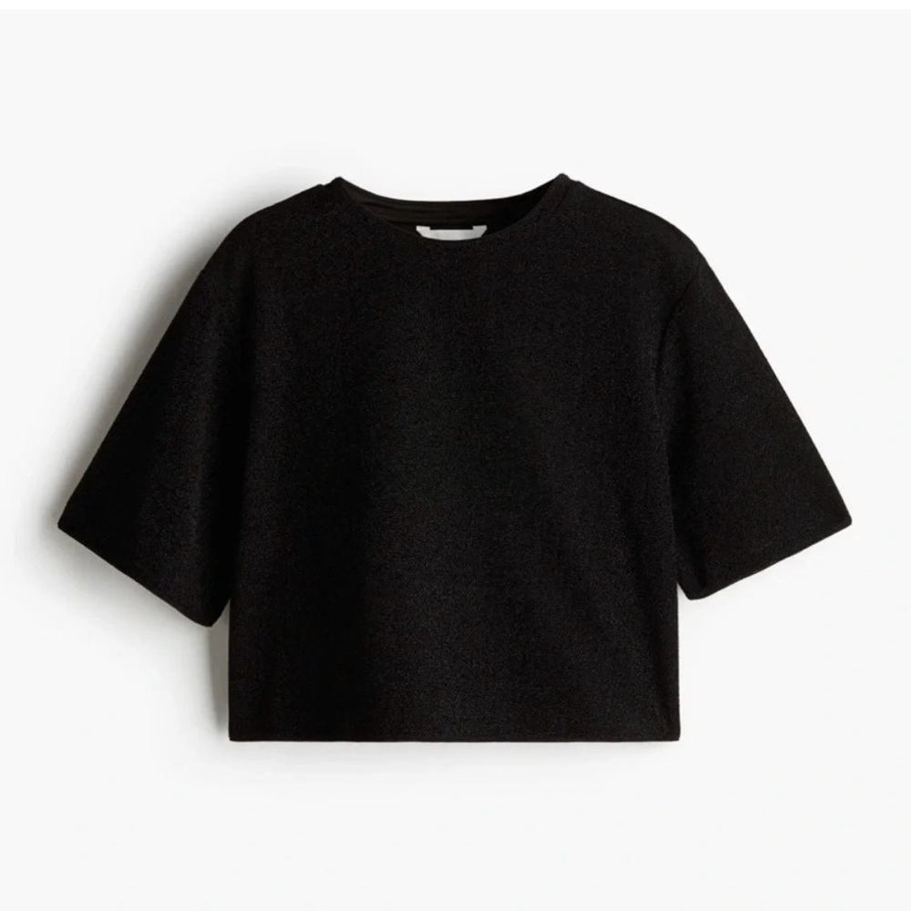 H&M | shimmery black top